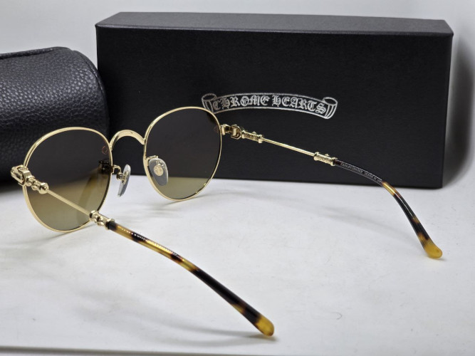 Очки Chrome Hearts DK CH8073 Gold/Brown солнцезащитные унисекс женские мужские оригинал