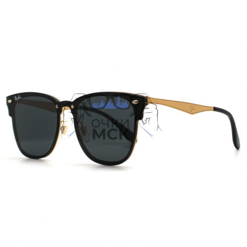 Очки Ray Ban Blaze Clubmaster RB3576N Тёмно-серый градиент солнцезащитные унисекс женские мужские оригинал
