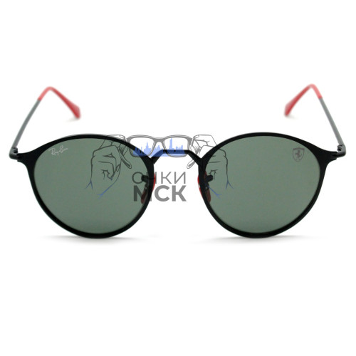 Очки Ray Ban Scuderia Ferrari Collection Round RB 3602-M Тёмно-серые солнцезащитные унисекс женские мужские оригинал