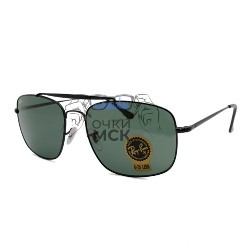 Очки Ray Ban RB3560 THE COLONEL Серо-зелёные солнцезащитные унисекс женские мужские оригинал