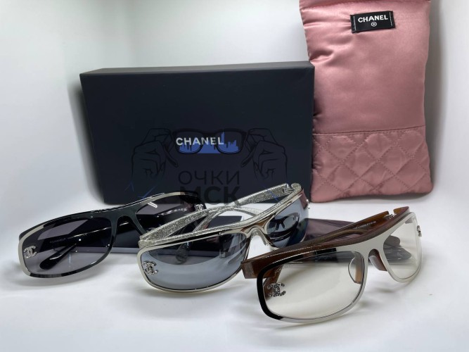 Очки Chanel Glitter Silver/Grey солнцезащитные женские оригинал