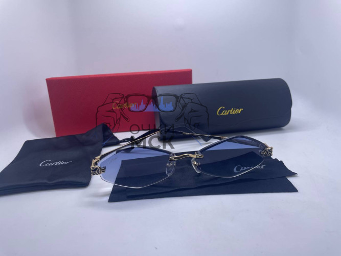Очки Cartier Hexa Gold/Blue солнцезащитные женские оригинал
