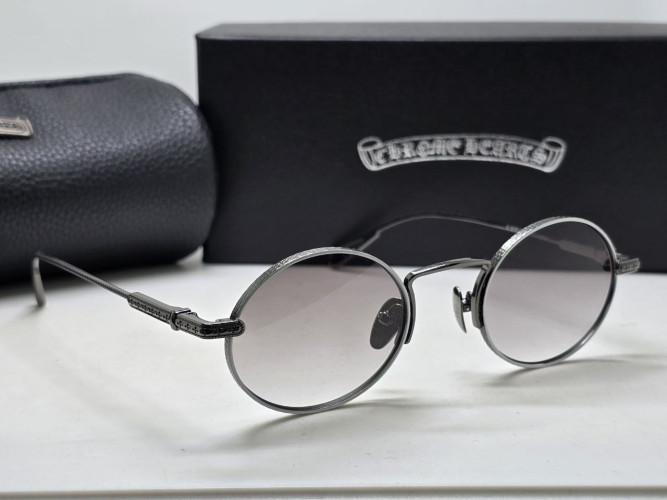 Очки Chrome Hearts Circle Nikel/Grey солнцезащитные унисекс женские мужские оригинал