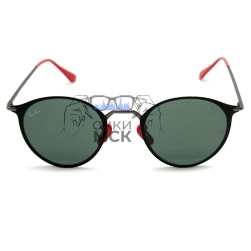 Очки Ray Ban Scuderia Ferrari Collection Round RB 3602-M Тёмно-зеленые солнцезащитные унисекс женские мужские оригинал