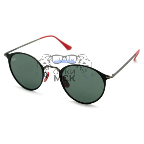 Очки Ray Ban Scuderia Ferrari Collection Round RB 3602-M Тёмно-зеленые солнцезащитные унисекс женские мужские оригинал