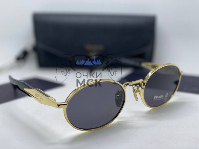 Очки Prada Gold Grey солнцезащитные унисекс женские мужские оригинал