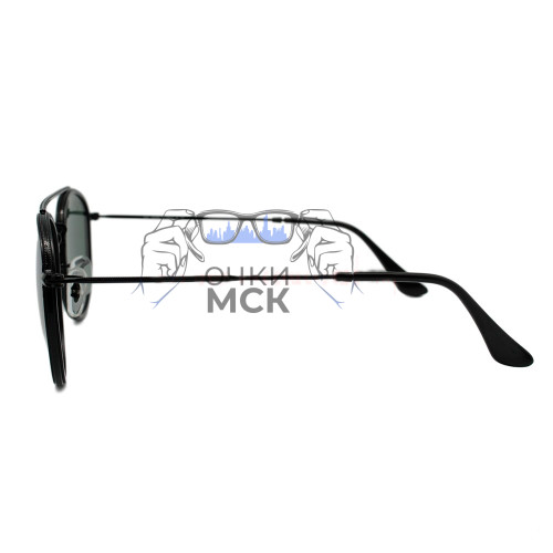 Очки Ray Ban Round Double Bridge RB3647-N Серо-зёлёные зеркальные солнцезащитные унисекс женские мужские оригинал