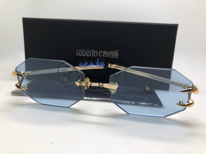 Очки Roberto Cavalli Gold Blue Голубые солнцезащитные унисекс женские мужские оригинал