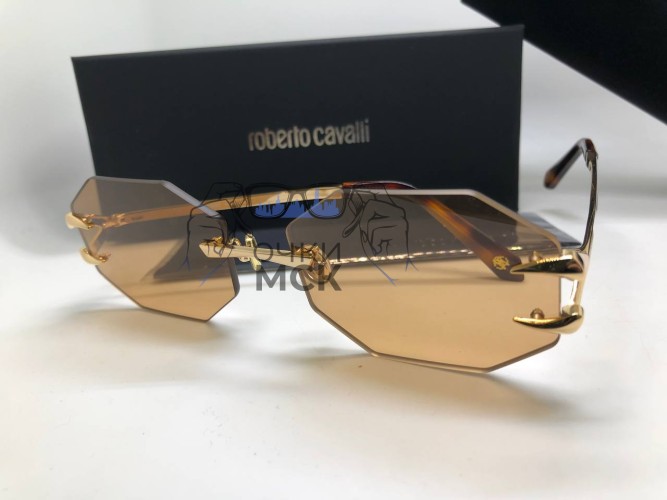 Очки Roberto Cavalli Gold Brown солнцезащитные унисекс женские мужские оригинал