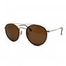 Очки Ray Ban Round Double Bridge RB3647N Коричневые солнцезащитные унисекс женские мужские оригинал