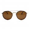 Очки Ray Ban Round Double Bridge RB3647N Коричневые солнцезащитные унисекс женские мужские оригинал