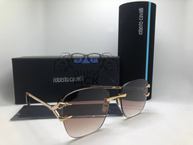Очки Roberto Cavalli Eagle Gold Brown солнцезащитные унисекс женские мужские оригинал