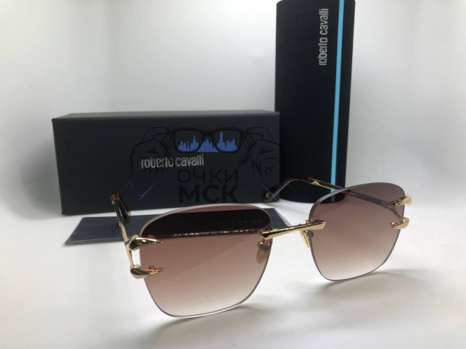 Очки Roberto Cavalli Eagle Gold Brown солнцезащитные унисекс женские мужские оригинал