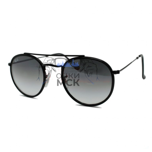 Очки Ray Ban Round Double Bridge RB3647-N Темный градиент солнцезащитные унисекс женские мужские оригинал