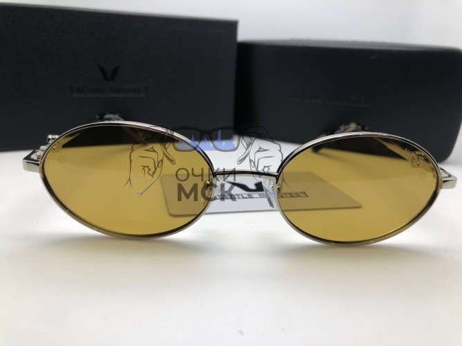 Очки Moncler Tatou Silver/Brown солнцезащитные унисекс женские мужские оригинал