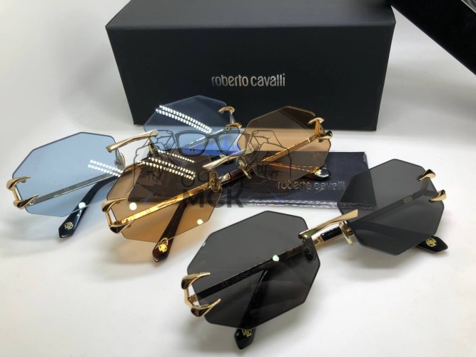 Очки Roberto Cavalli Rhomb Gold Grey солнцезащитные унисекс женские мужские оригинал