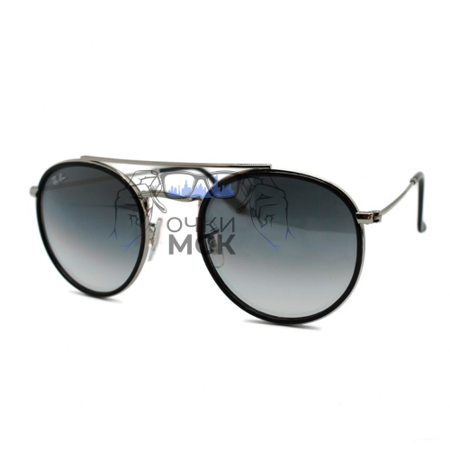 Очки Ray Ban Round Double Bridge RB3647-N Темный градиент солнцезащитные унисекс женские мужские оригинал