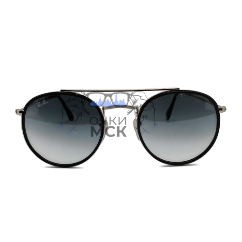 Очки Ray Ban Round Double Bridge RB3647-N Темный градиент солнцезащитные унисекс женские мужские оригинал