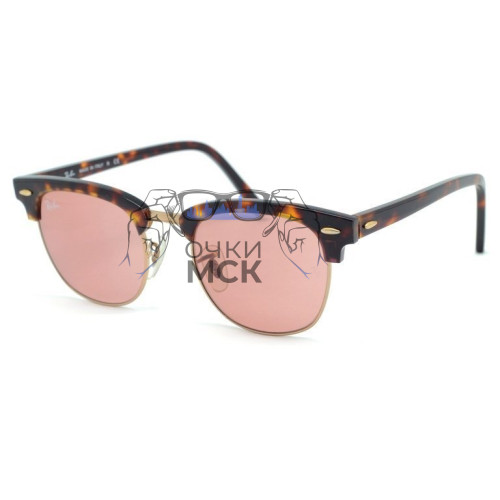 Очки Ray Ban Clubmaster RB 3016 Розовый градиент солнцезащитные унисекс женские мужские оригинал