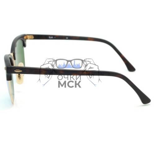 Очки Ray Ban Clubmaster RB 3016 Голубой зеркальный солнцезащитные унисекс женские мужские оригинал