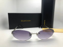 Очки Balenciaga BB9170 Silver/Dark Тёмный градиент солнцезащитные унисекс женские мужские оригинал