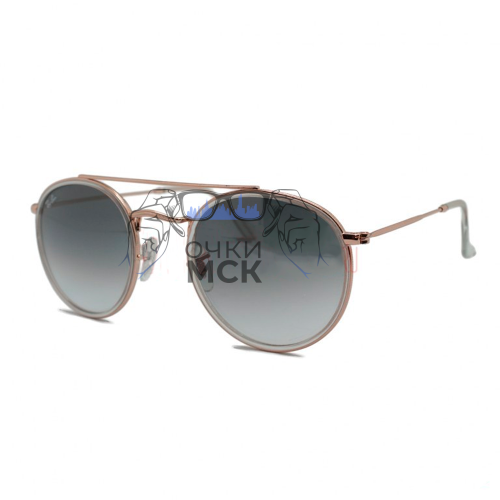 Очки Ray Ban Round Double Bridge RB3647-N Серый градиент солнцезащитные унисекс женские мужские оригинал