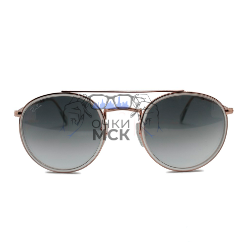 Очки Ray Ban Round Double Bridge RB3647-N Серый градиент солнцезащитные унисекс женские мужские оригинал