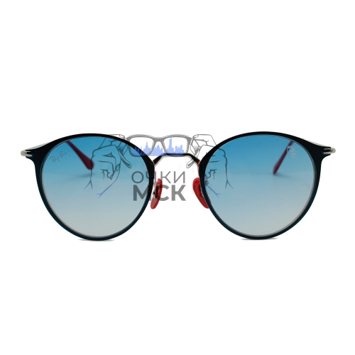 Очки Ray Ban Scuderia Ferrari RB3602-M Голубой зеркальный градиент солнцезащитные унисекс женские мужские оригинал