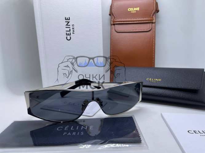 Очки Celine Silver Metall / Black солнцезащитные унисекс женские мужские оригинал