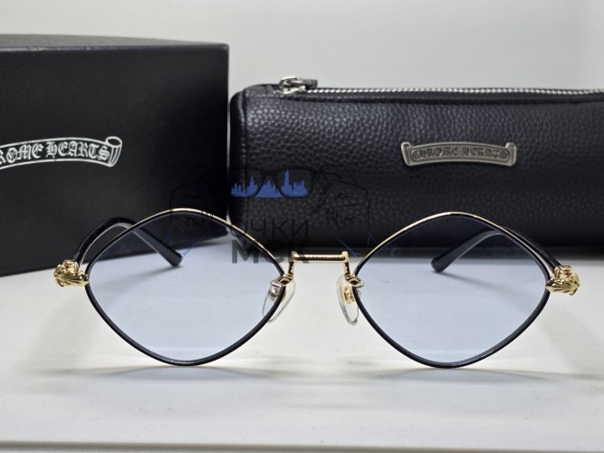 Очки Chrome Hearts 56-21-151 Black/Gold/Blue солнцезащитные женские оригинал