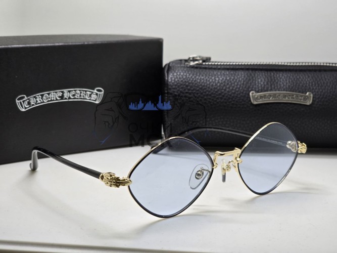 Очки Chrome Hearts 56-21-151 Black/Gold/Blue солнцезащитные женские оригинал