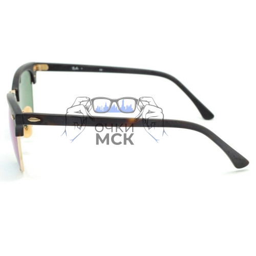 Очки Ray Ban Clubmaster RB 3016 Синий зеркальный солнцезащитные унисекс женские мужские оригинал