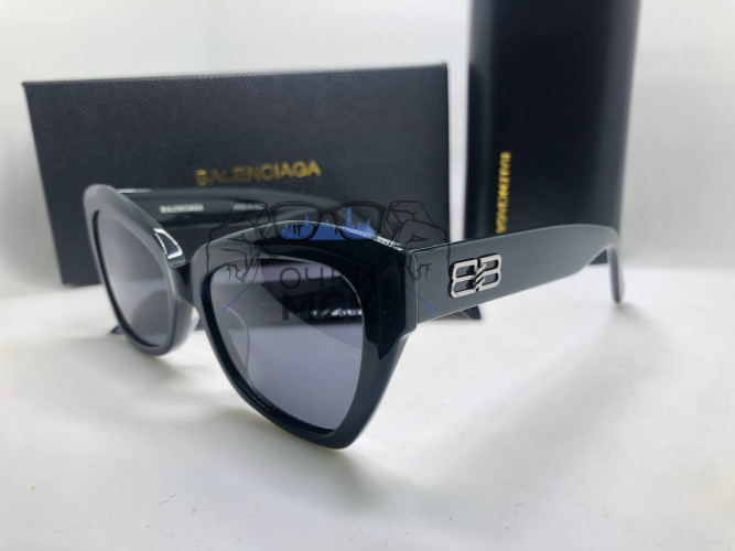 Очки Balenciaga Butterfly Silver Black/Black солнцезащитные женские оригинал