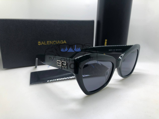 Очки Balenciaga Butterfly Silver Black/Black солнцезащитные женские оригинал