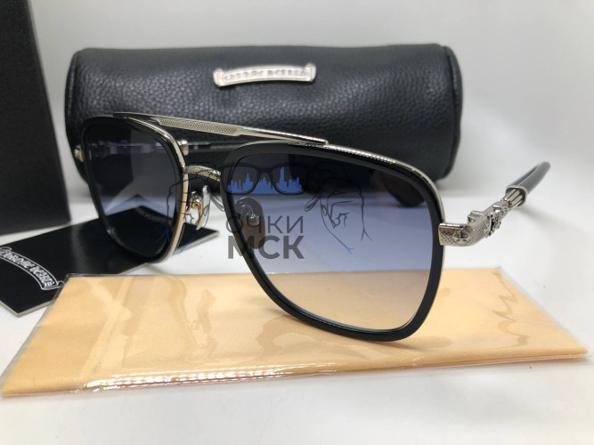 Очки Chrome Hearts BK56 Silver/Black солнцезащитные унисекс женские мужские оригинал