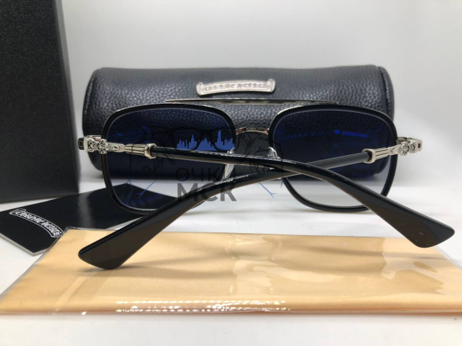 Очки Chrome Hearts BK56 Silver/Black солнцезащитные унисекс женские мужские оригинал