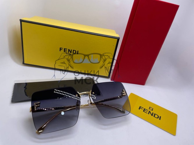 Очки Fendi Metall Gold/Black солнцезащитные женские оригинал
