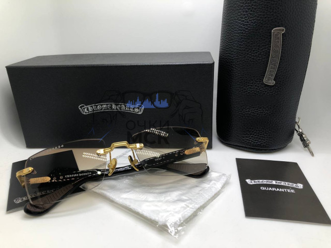 Очки Chrome Hearts Deep II Black/Brown солнцезащитные унисекс женские мужские оригинал