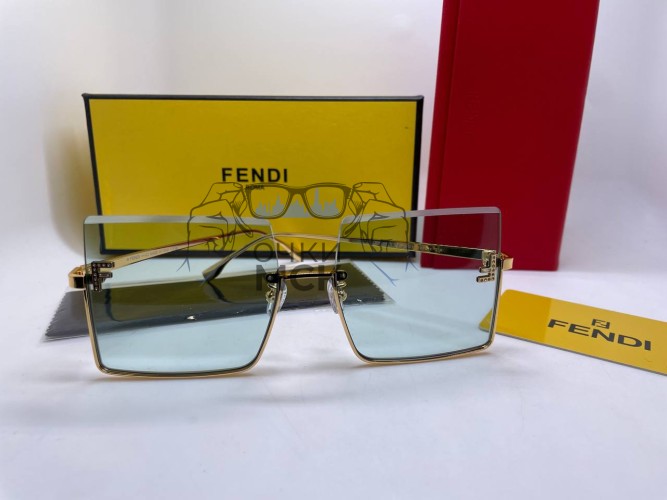 Очки Fendi Metall Gold/Turquoise солнцезащитные женские оригинал