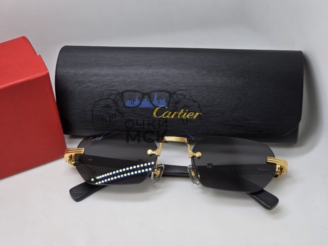 Очки Cartier СТ0362S Black/Gold/Black солнцезащитные унисекс женские мужские оригинал