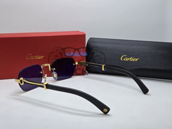 Очки Cartier СТ0362S Black/Gold/Black солнцезащитные унисекс женские мужские оригинал