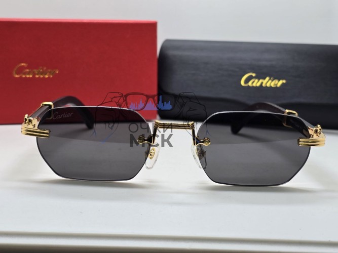 Очки Cartier СТ0362S Black/Gold/Black солнцезащитные унисекс женские мужские оригинал