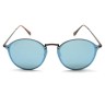 Очки Ray Ban RB3574N Blaze Round Светло-голубые зеркальные солнцезащитные унисекс женские мужские оригинал