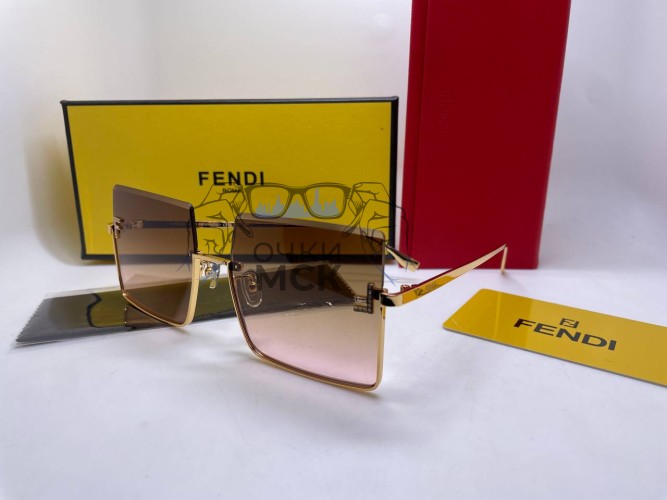 Очки Fendi Metall Gold/Brown солнцезащитные женские оригинал