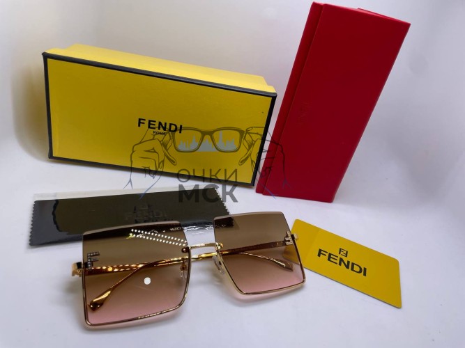 Очки Fendi Metall Gold/Brown солнцезащитные женские оригинал