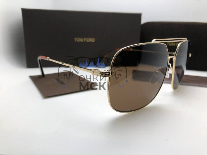 Очки Tom Ford Aviator Gold/Brown солнцезащитные унисекс женские мужские оригинал