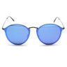 Очки Ray Ban RB3574N Blaze Round Ярко-синие зеркальные солнцезащитные унисекс женские мужские оригинал
