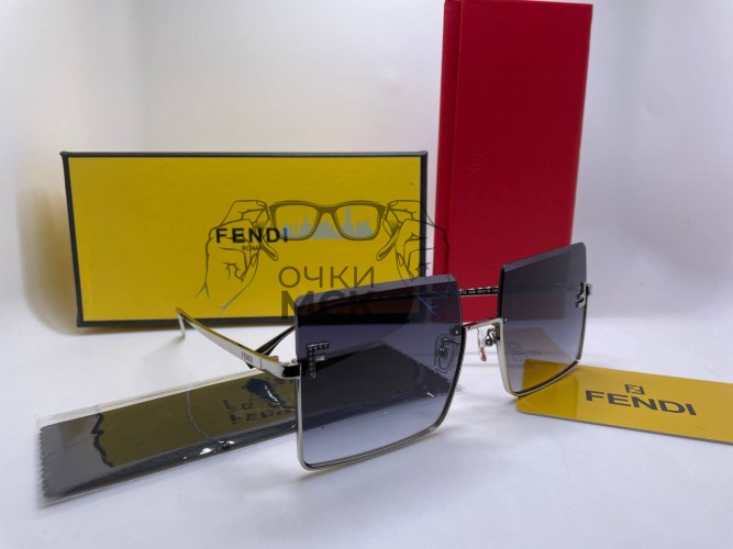 Очки Fendi Metall Silver/High Black солнцезащитные женские оригинал