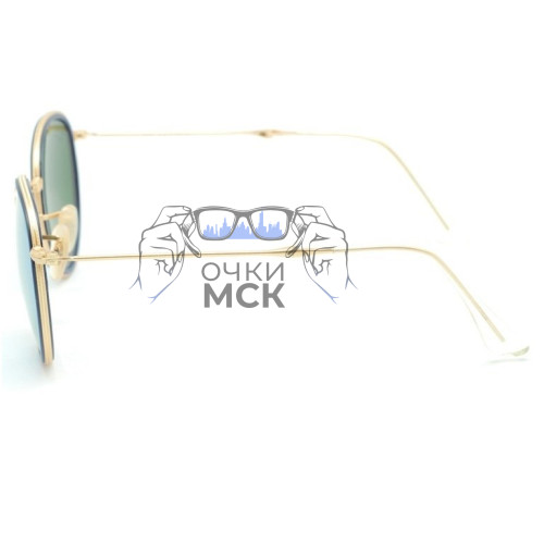 Очки Ray Ban Round Metal Folding RB3517 Голубые солнцезащитные унисекс женские мужские оригинал