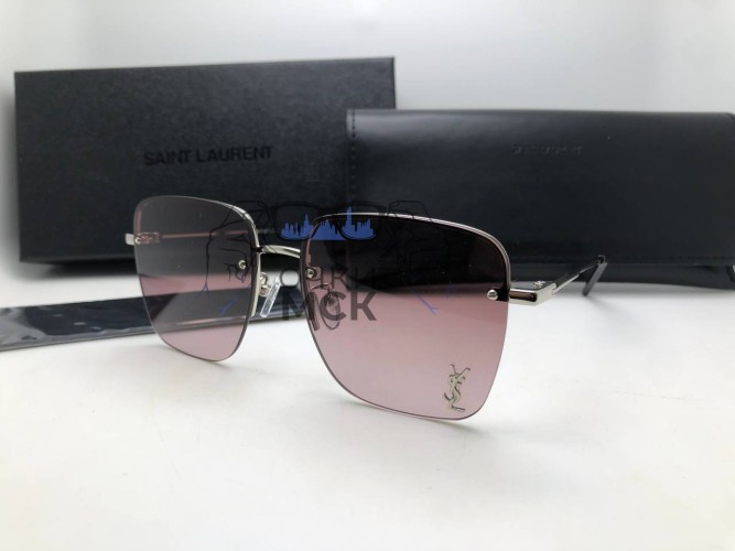 Очки Saint Laurent Marston Silver/Pink солнцезащитные унисекс женские мужские оригинал